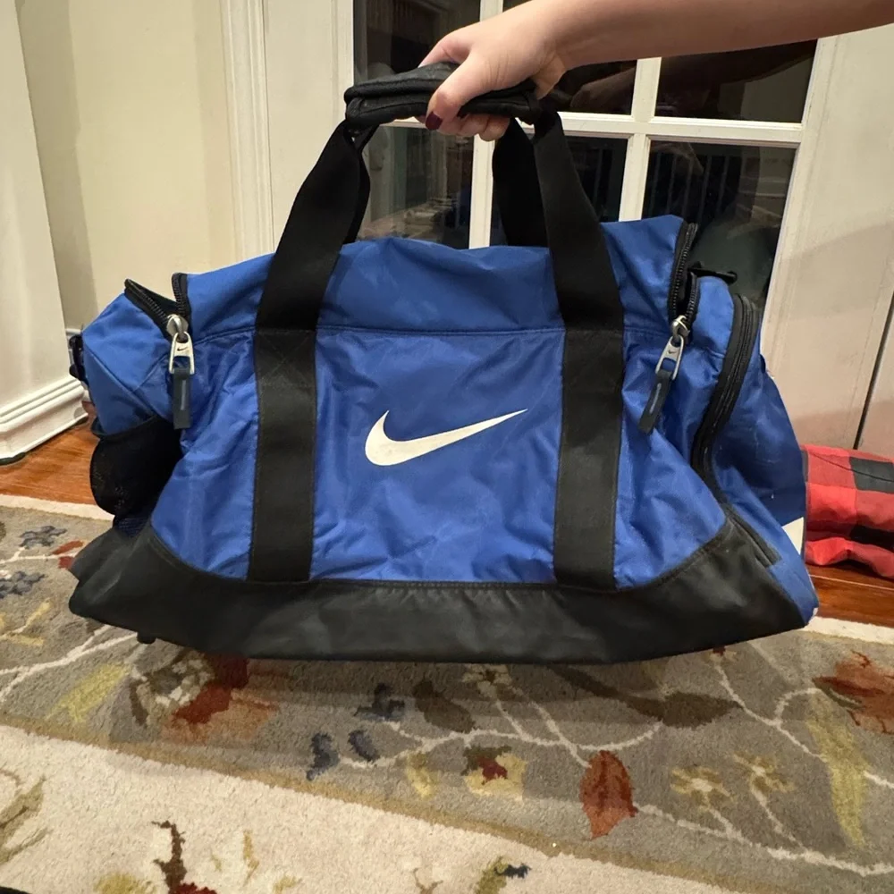 Nike Blue and Black Duffel Bag